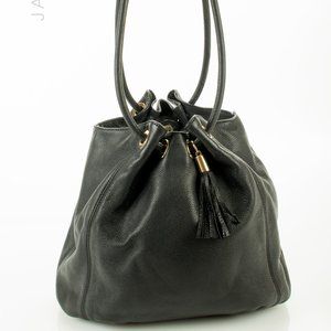 MICHAEL KORS PEBBLED BLACK LEATHER TOTE